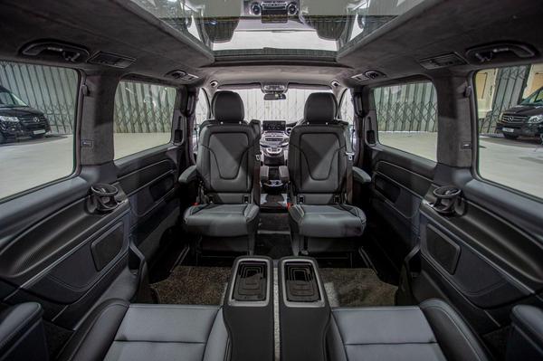 Strata Executive Travel branded Mercedes V-Class on location in Cardiff.